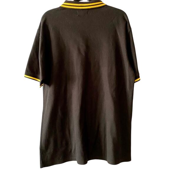 RS1NE Men's 3XL Black Bug Bumblebee Polo Shirt Embroidered Band Sleeves - Picture 2 of 10